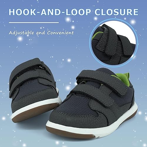 SKYWHEEL Toddler Boys Girls Tennis Shoes Kids Slip On Barefoot Shoes Wide Casual Walking Running Sneakers for Little Kids 4.5 4.5 out of 5 stars